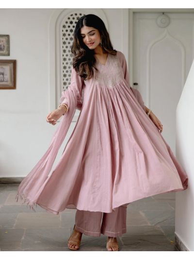 Royal Blue Embroidered Anarkali Suit